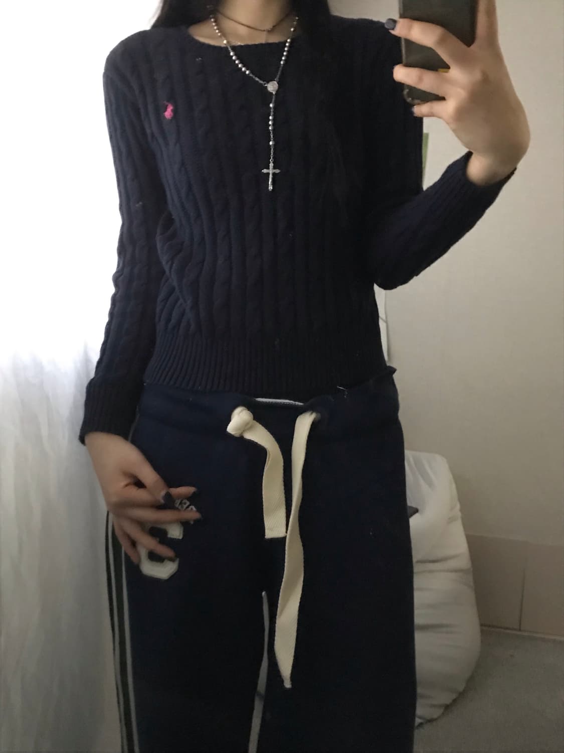 폴로 네이비 케이블 니트 상품이미지4