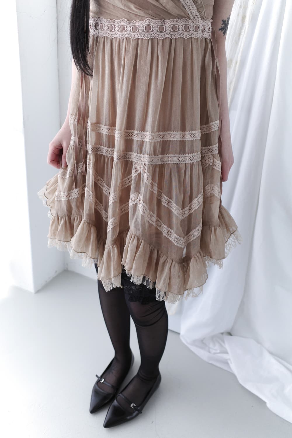 axes femme) shirring lace dress 상품이미지7