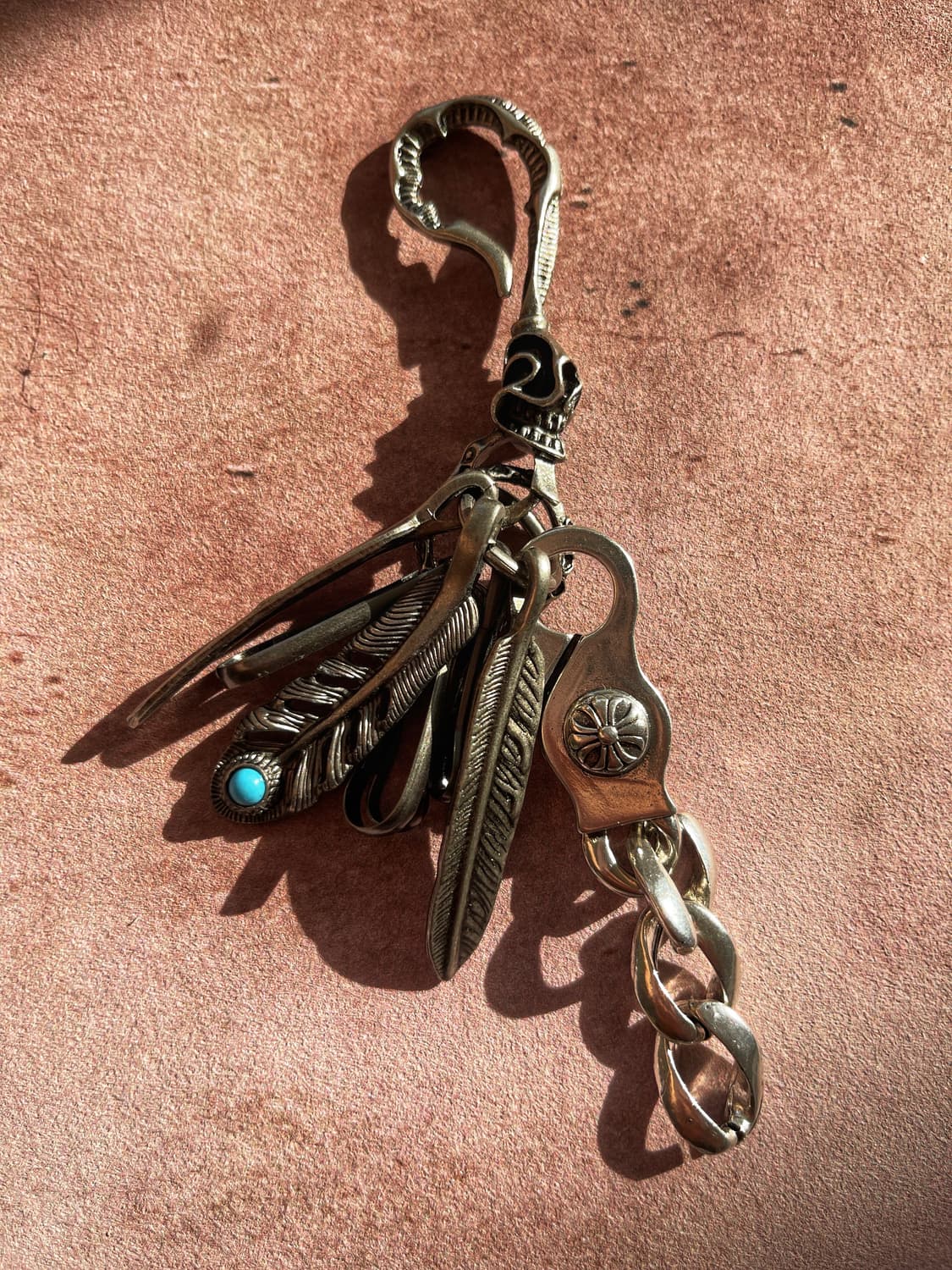 페더 실버 키링 / 남자 브라스 키홀더 빈티지 무드 상품이미지4