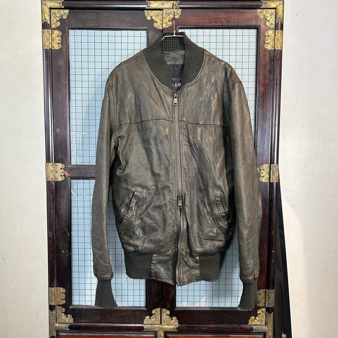 조르지오 브라토 쉽스킨 레더 봄버 자켓 상품이미지3