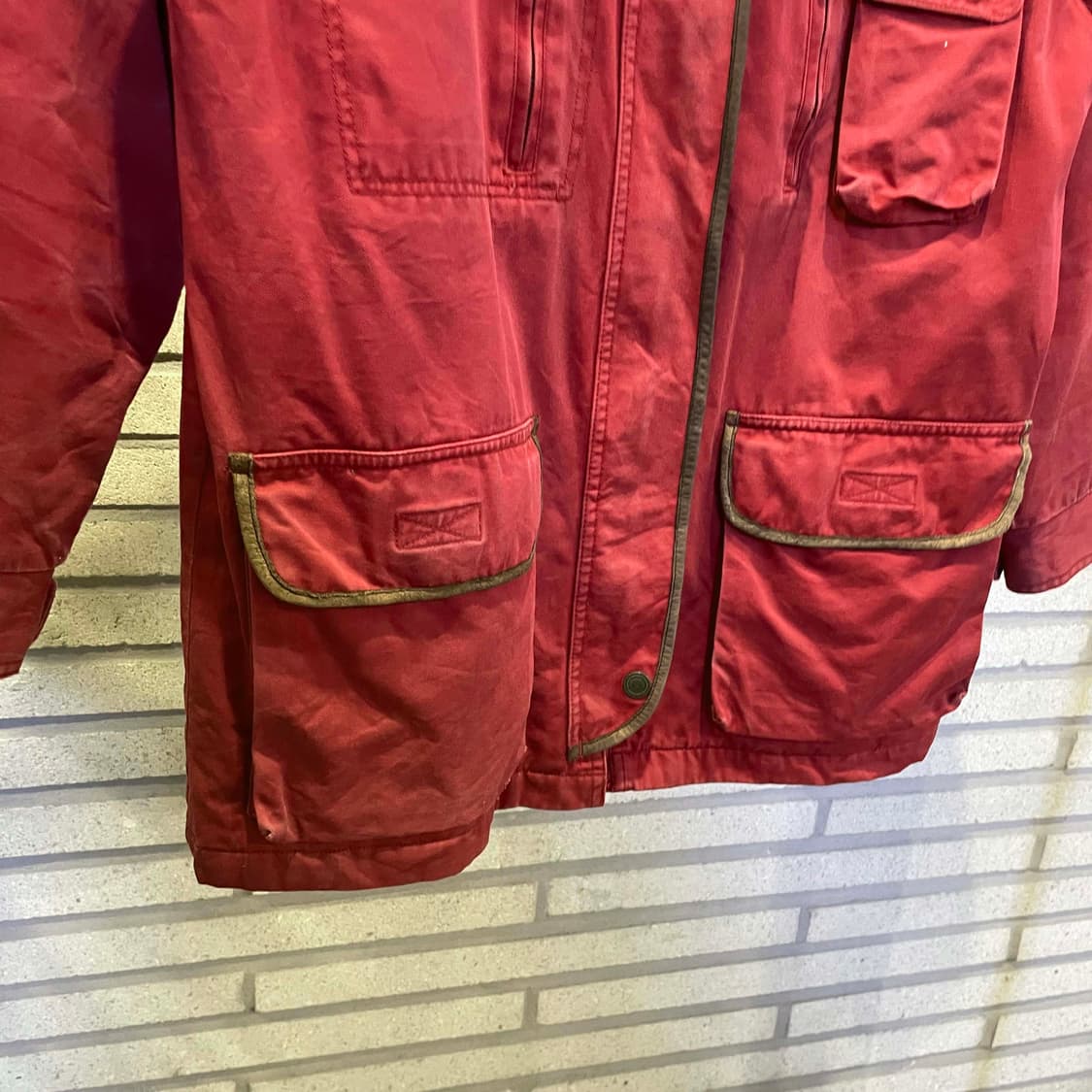 USA VINTAGE 워크 자켓 패디드 멀티 포켓 스트링 디테일 레드 상품이미지5