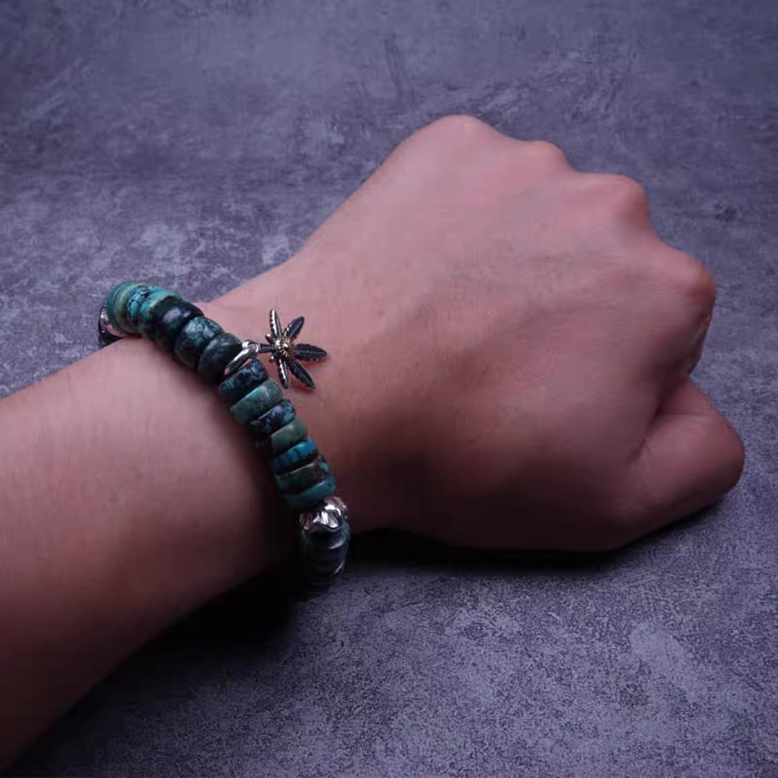 Oceanora 실버 메이플 리프 터쿼이즈 팔찌 상품이미지5