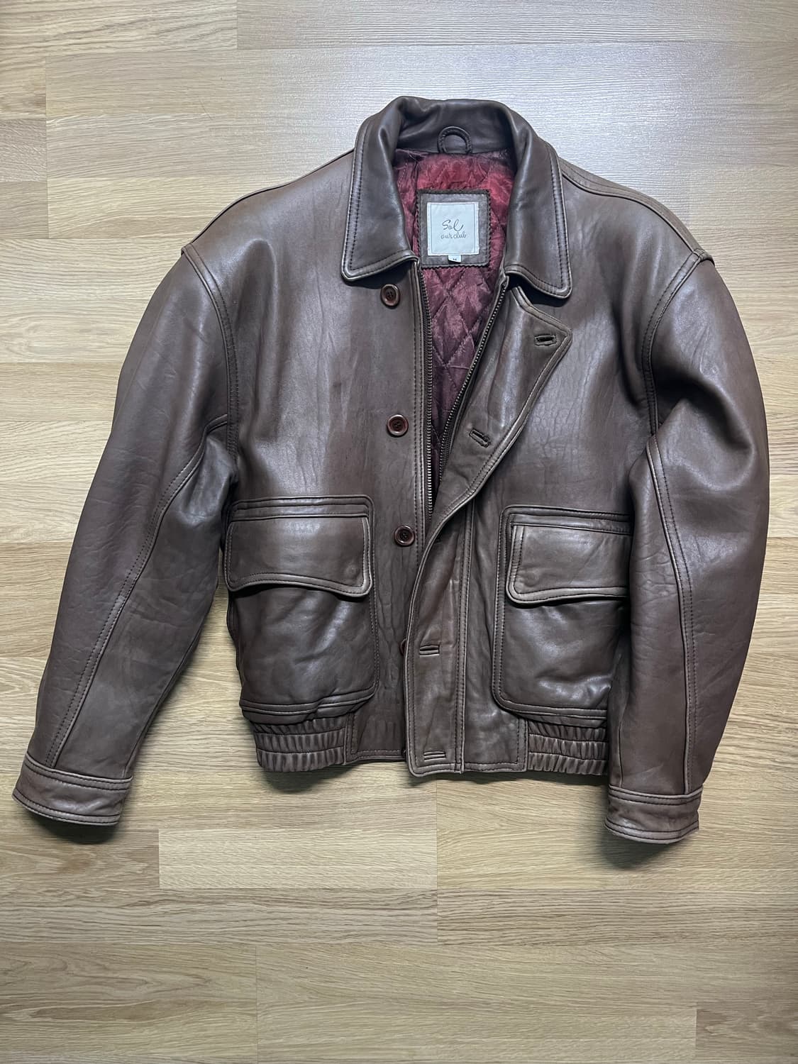 빈티지 봄버 레더 자켓 상품이미지2