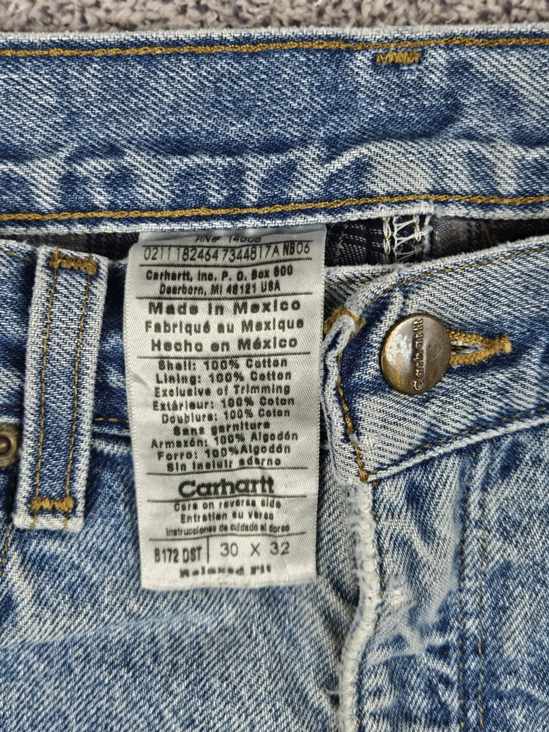 칼하트 헤비 플란넬 데님 워크 팬츠 ( 30 X 32 ) / 10377 상품이미지8