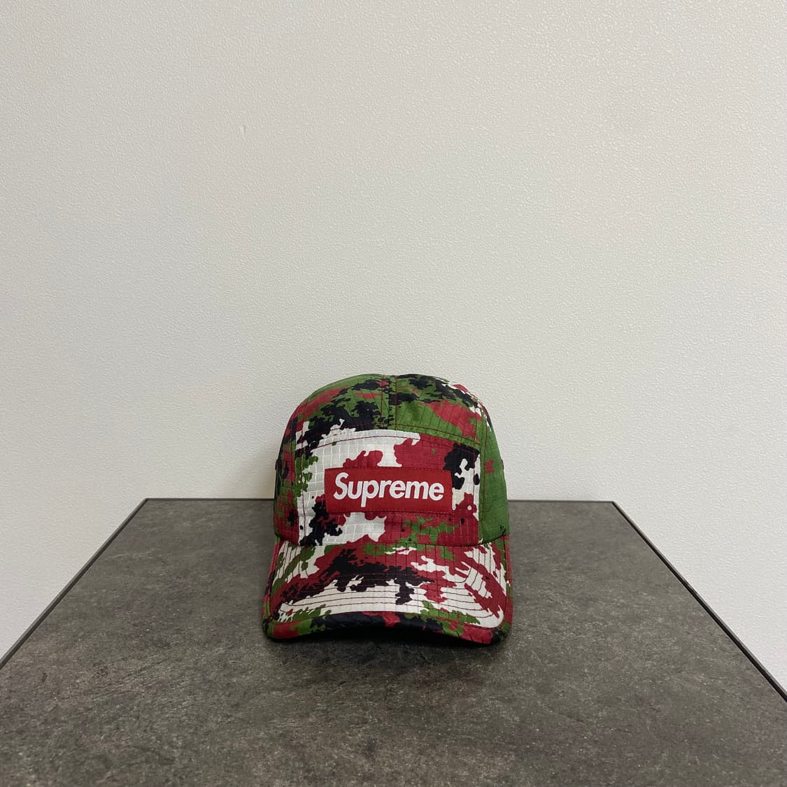 (OS) 슈프림 박스로고 캠프캡 모자 21FW 립스탑 레드 카모 상품이미지1