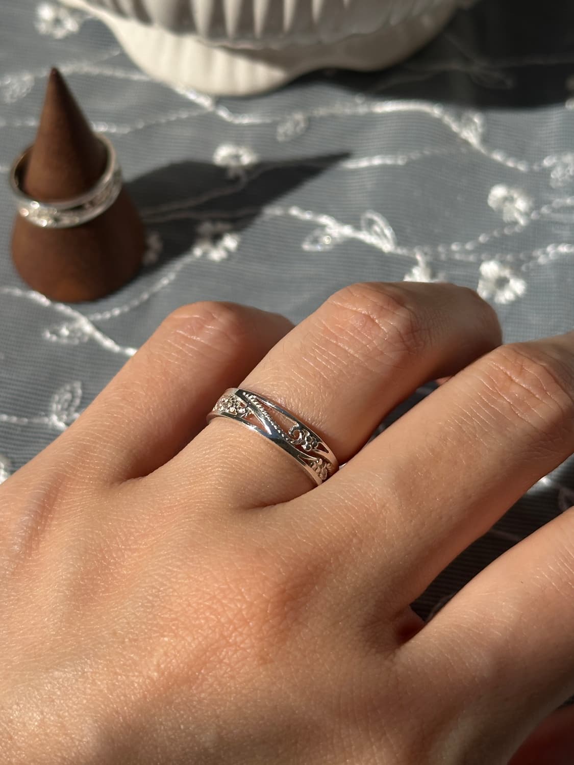 Floral Milgrain Band 925Silver Ring 상품이미지1