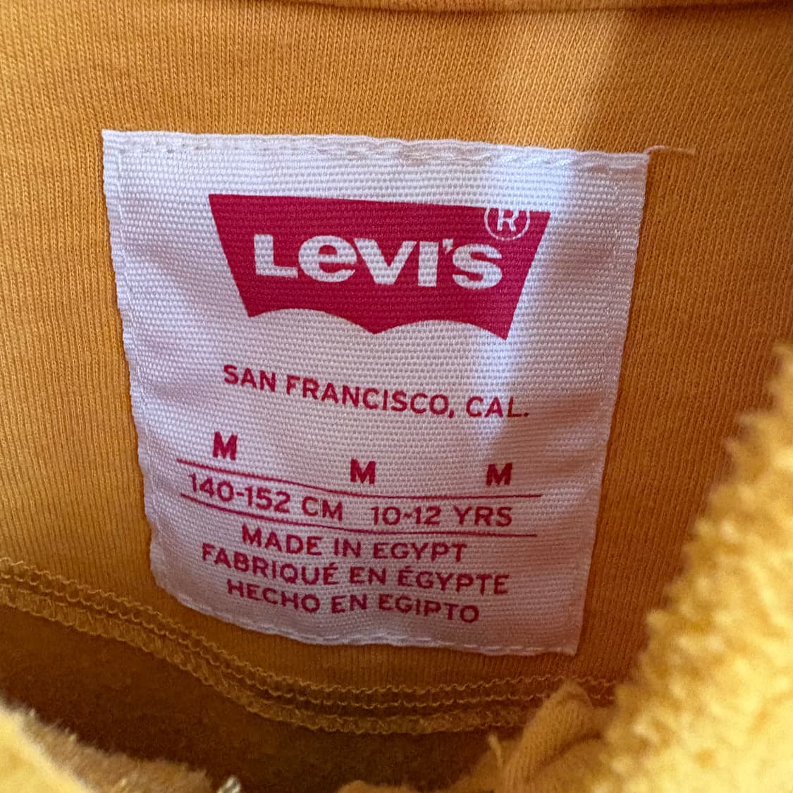 리바이스 아동용 옐로우 후리스 집업 상품이미지4