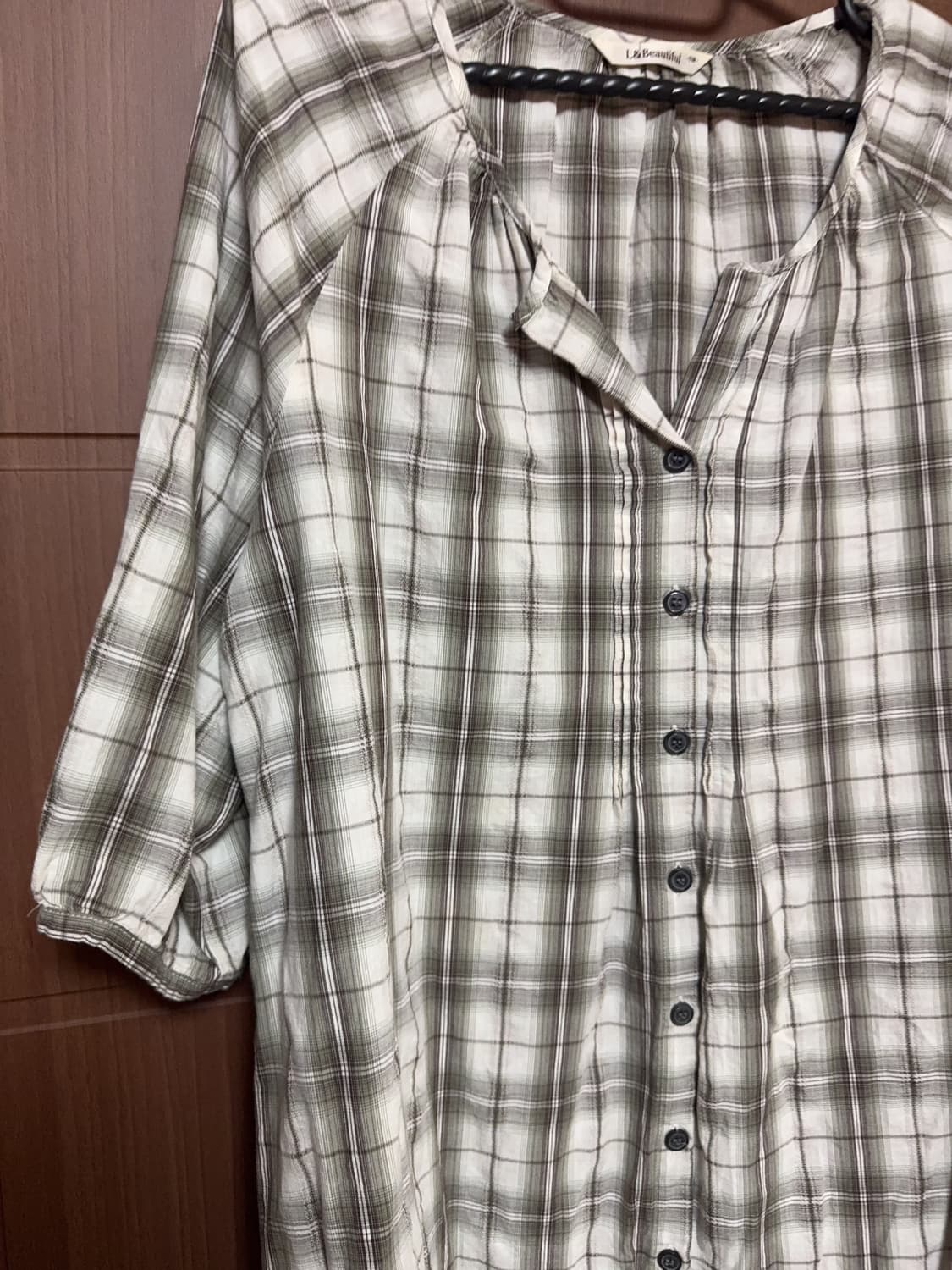 모리걸 체크 바선생 도트 레이스 둥근카라 셔츠 원피스 모음 상품이미지5