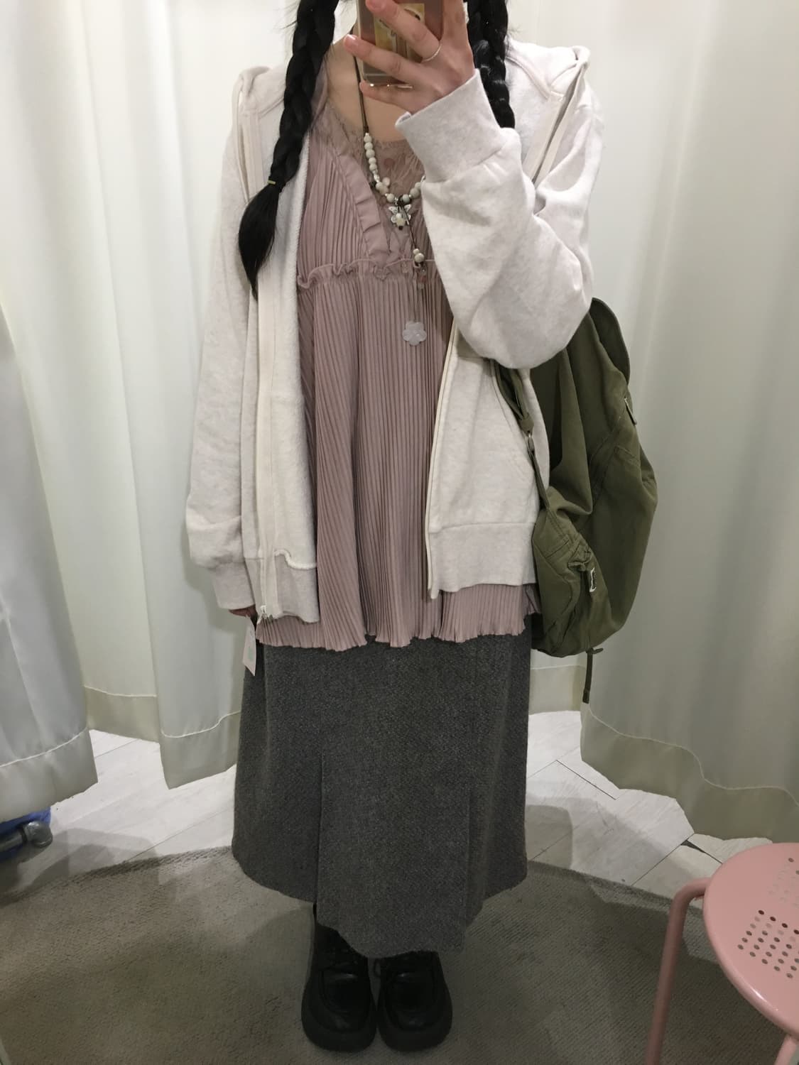 lace pleats blouse 상품이미지3