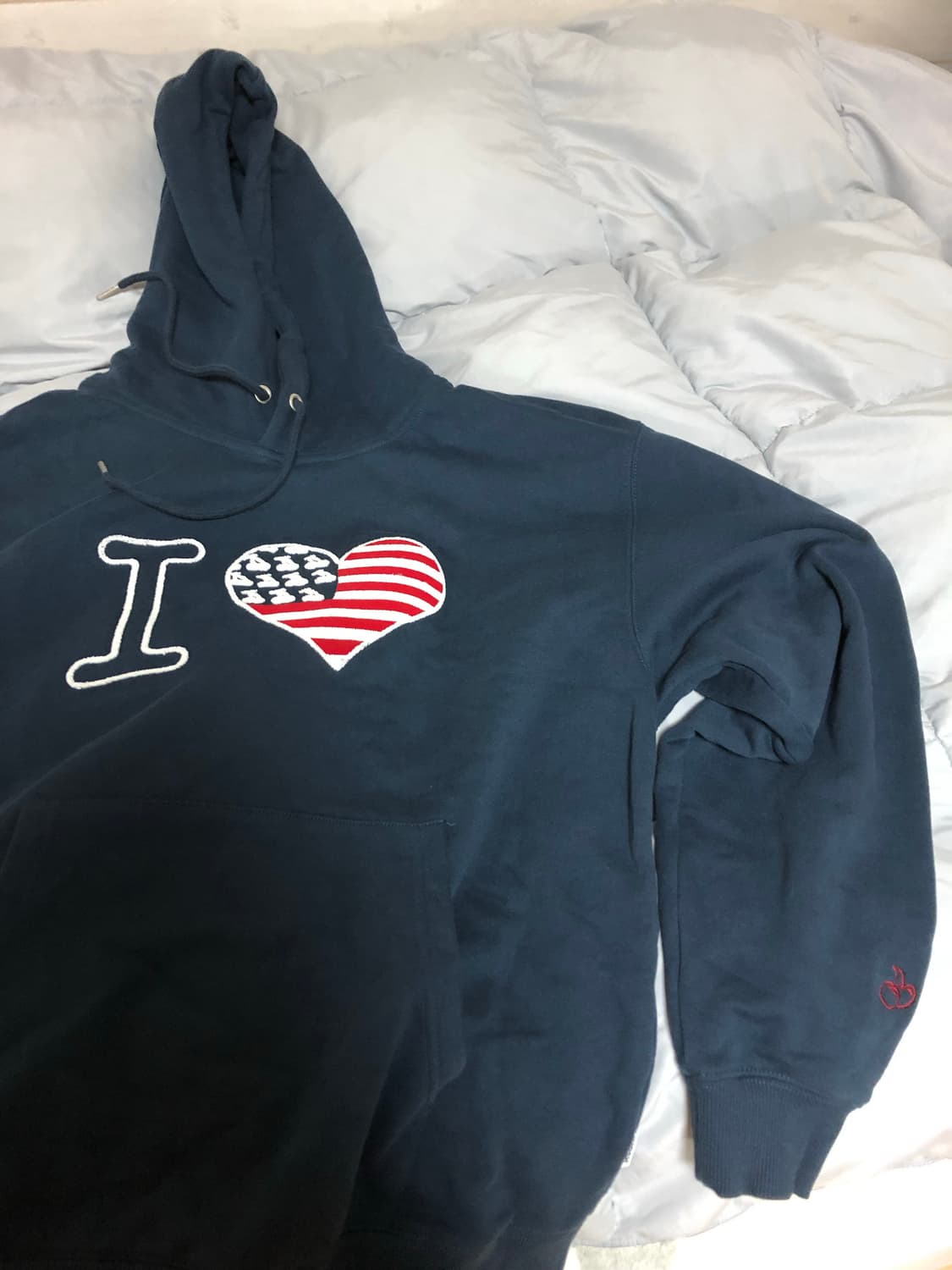 아이러브 키르시 루즈핏 후드티 네이비 2사이즈 상품이미지3