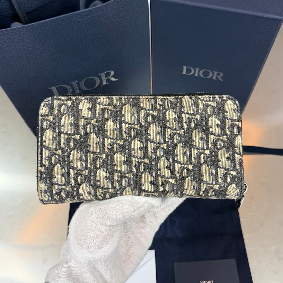 [리오브] 디올 오블리크 자카드 지퍼 장지갑 상품이미지3