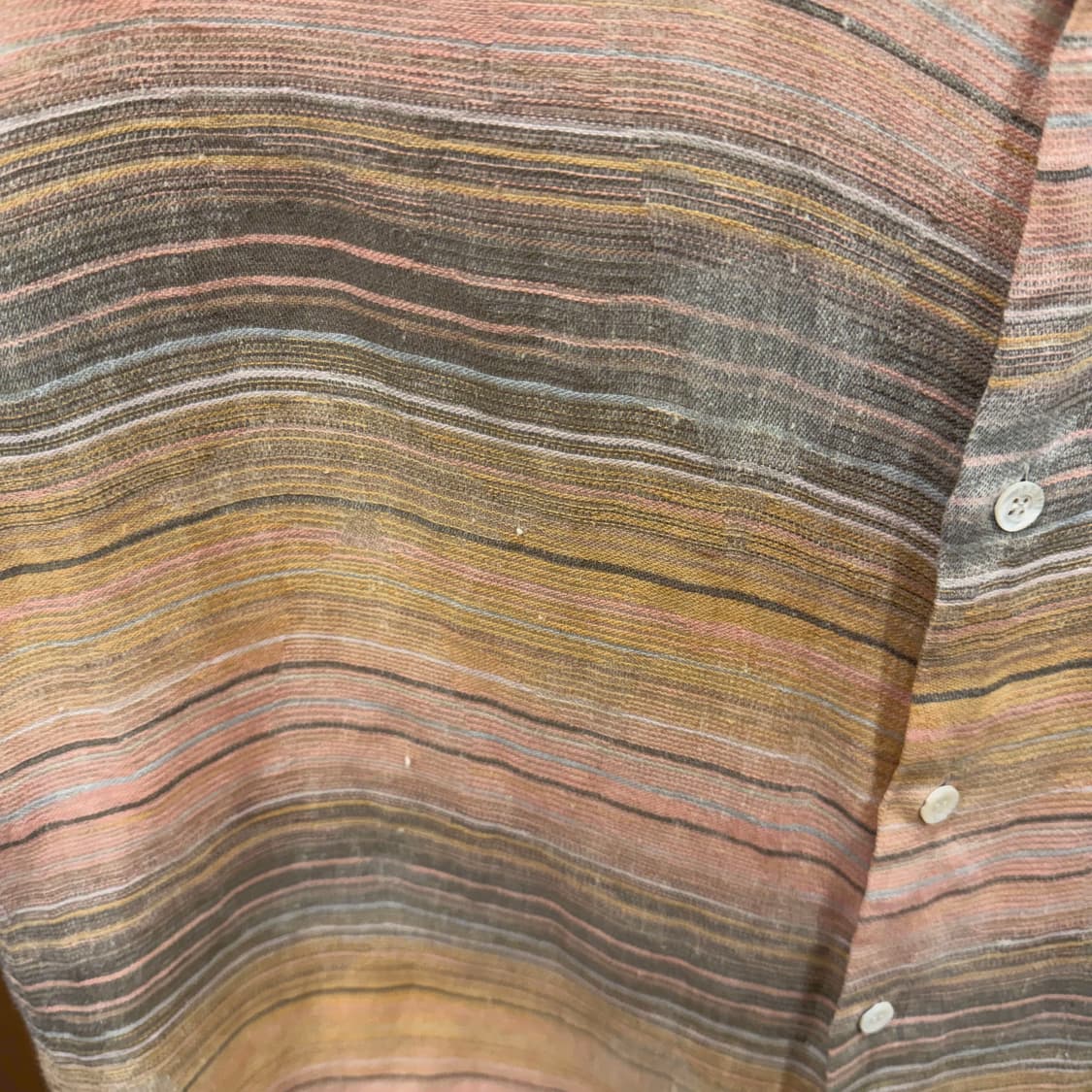 미쏘니 반팔 셔츠 스트라이프 패턴 사이드 싱글 포켓 레귤러핏 핑크 상품이미지8