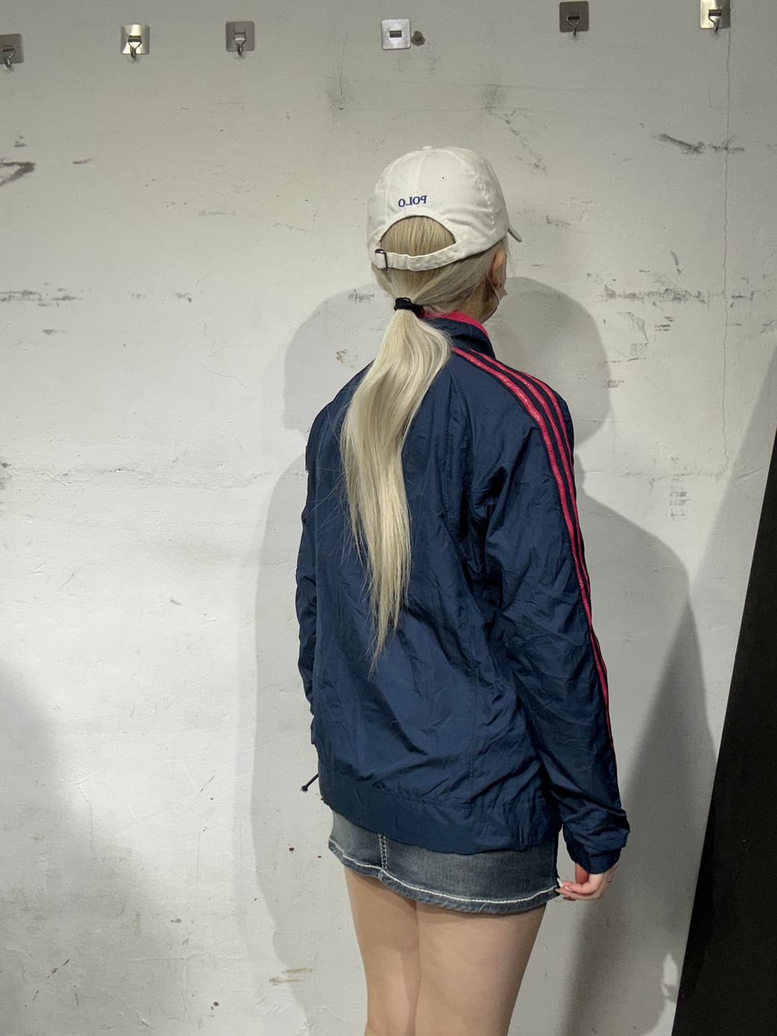 아디다스 네이비 레드 삼선 바람막이 트랙 자켓 M 상품이미지3