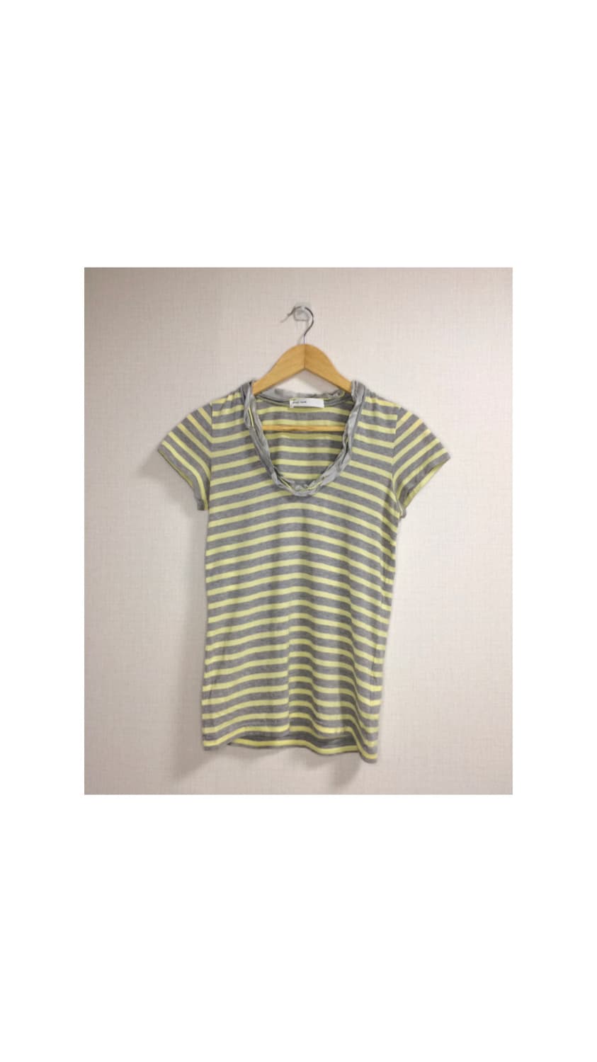 Sacai luck 사카이럭 옐로우 스트라이프 반팔 상품이미지1