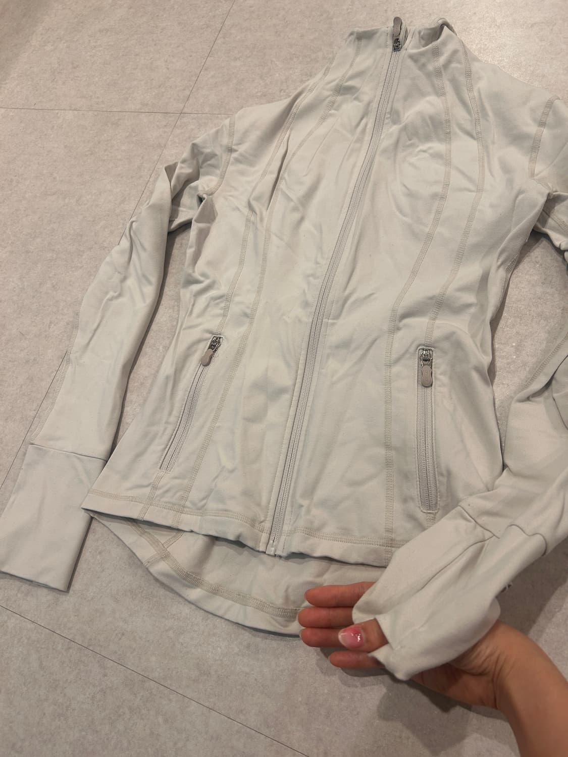 안다르 코듀라 NZ 라인 집업 데니크림 상품이미지2