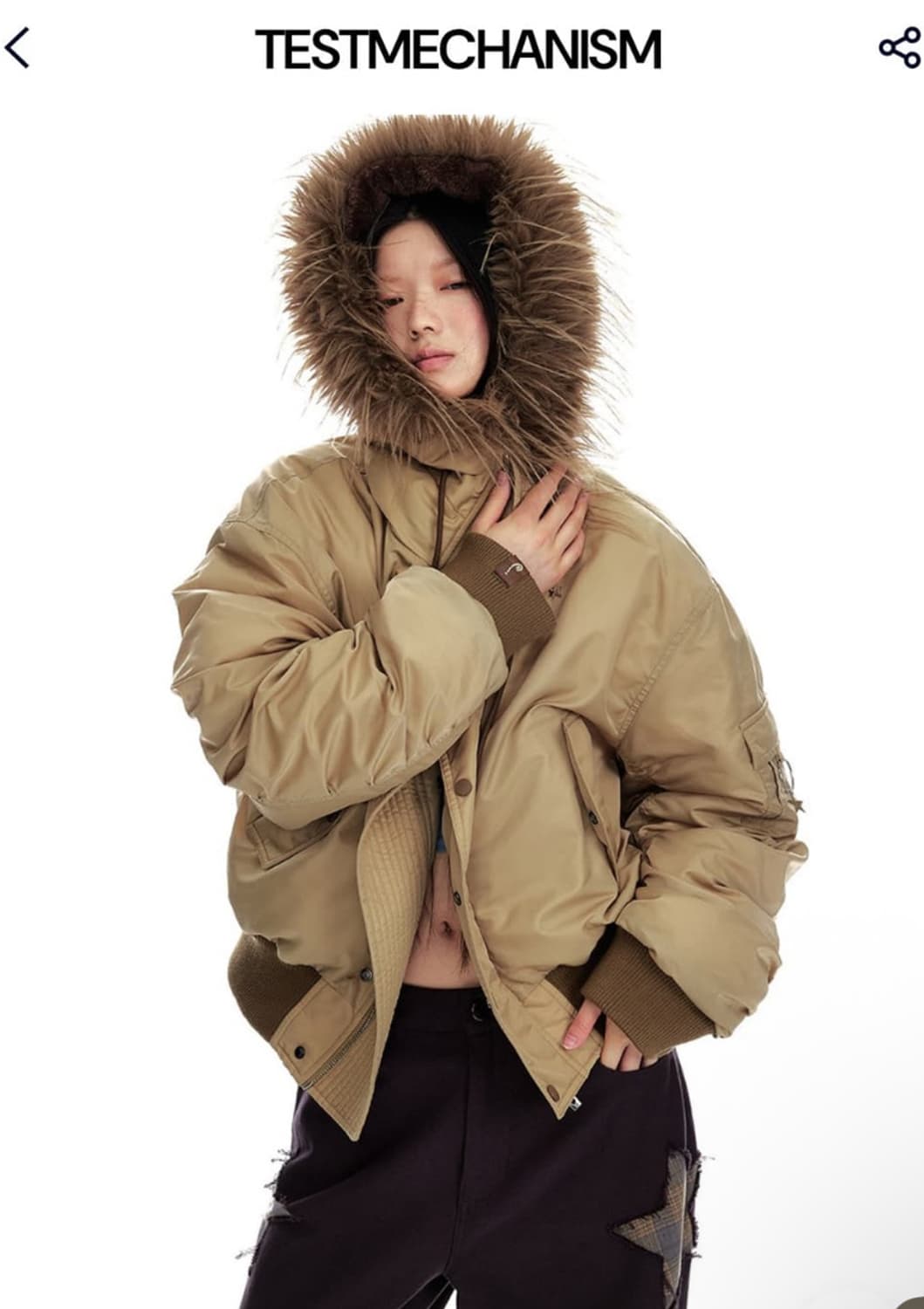 Jikoo 퍼 후드 패딩자켓 상품이미지1