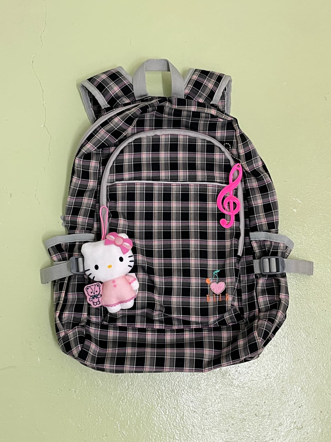 엘르 체크 백팩 🍥 상품이미지3