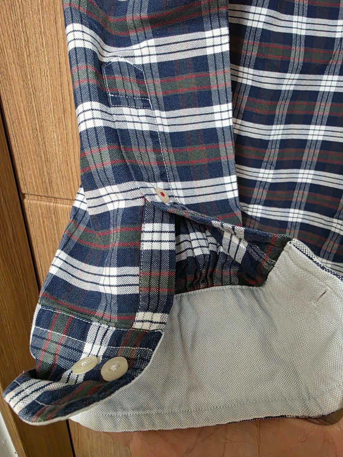 브룩스브라더스 레드 플리스 타탄 체크 셔츠 L 상품이미지6