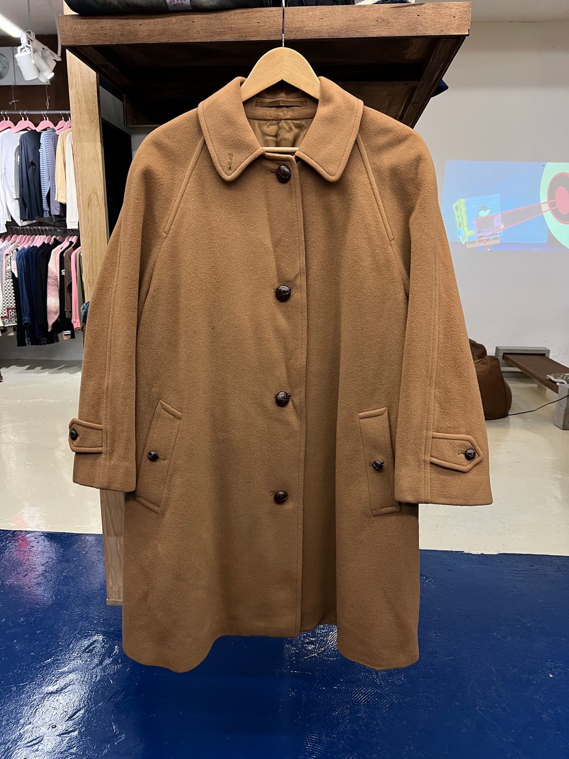 Burberrys 버버리 캐시미어 혼방 우드버튼 코트 상품이미지5