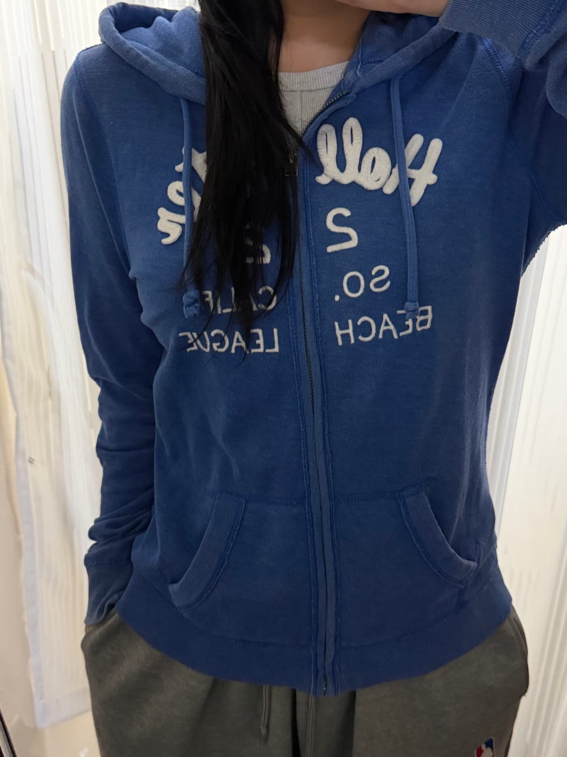 슬림핏 홀리스터 블루 후드집업 M 상품이미지1