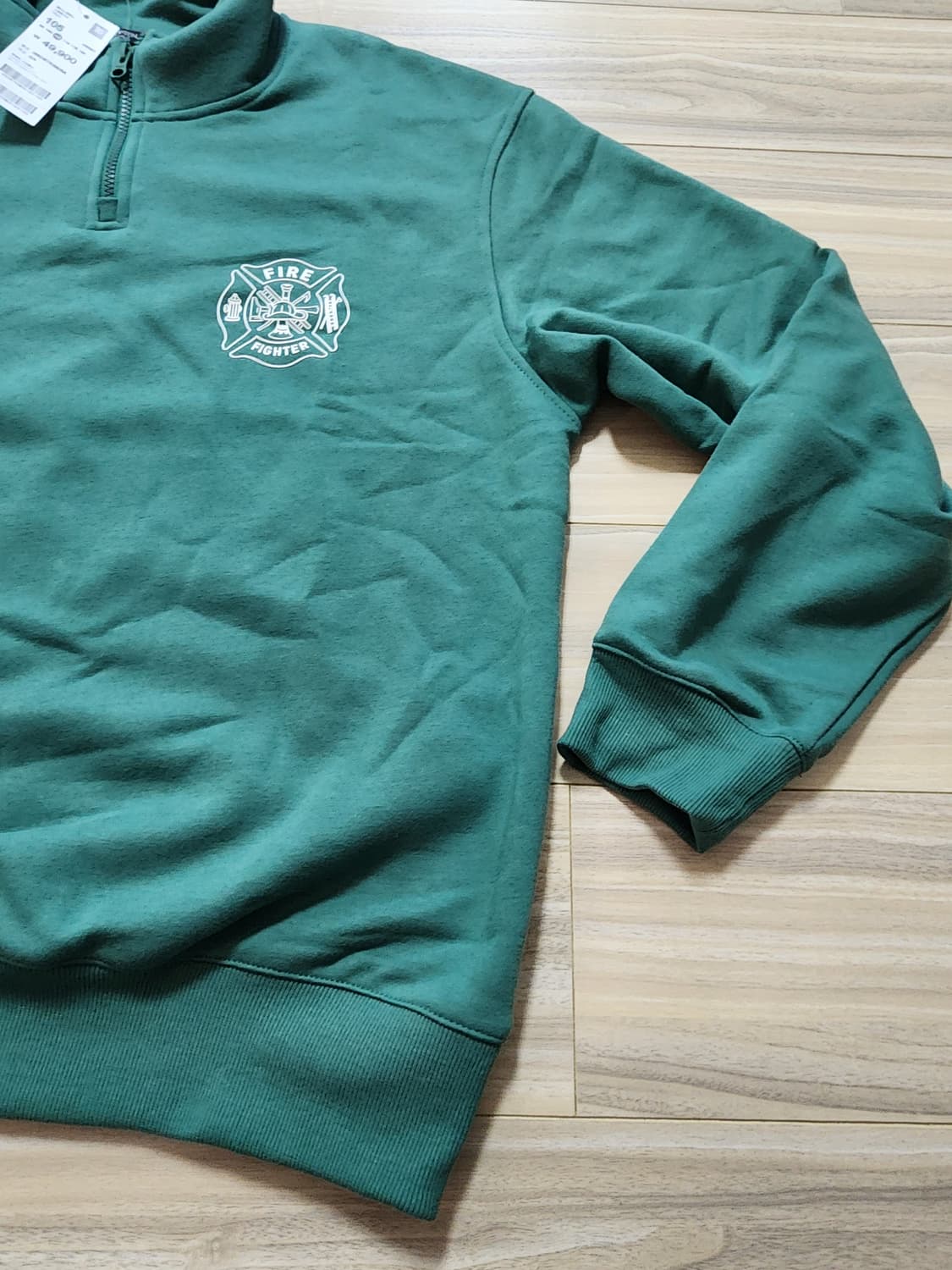 탑텐하프넥집업맨투맨기모티셔츠105그린 상품이미지2