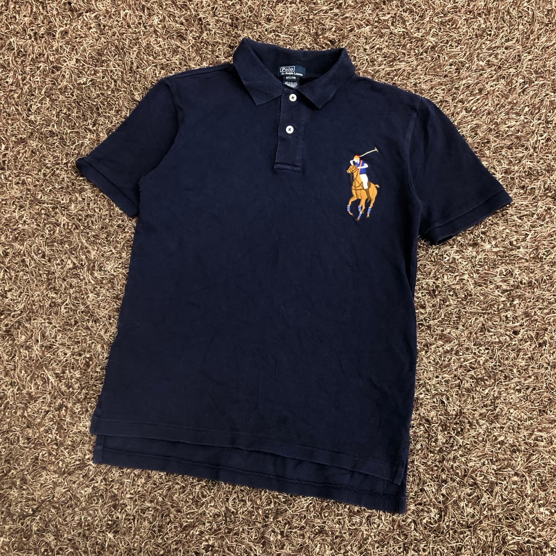 폴로 랄프로렌 걸즈 빅포니 네이비 카라 반팔 티셔츠 상품이미지1