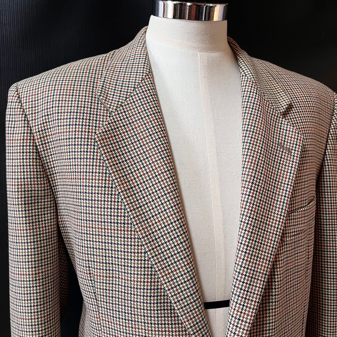 이탈리아 메이드 버진울 마이크로 하운드투스 체크 자켓 50R 상품이미지3