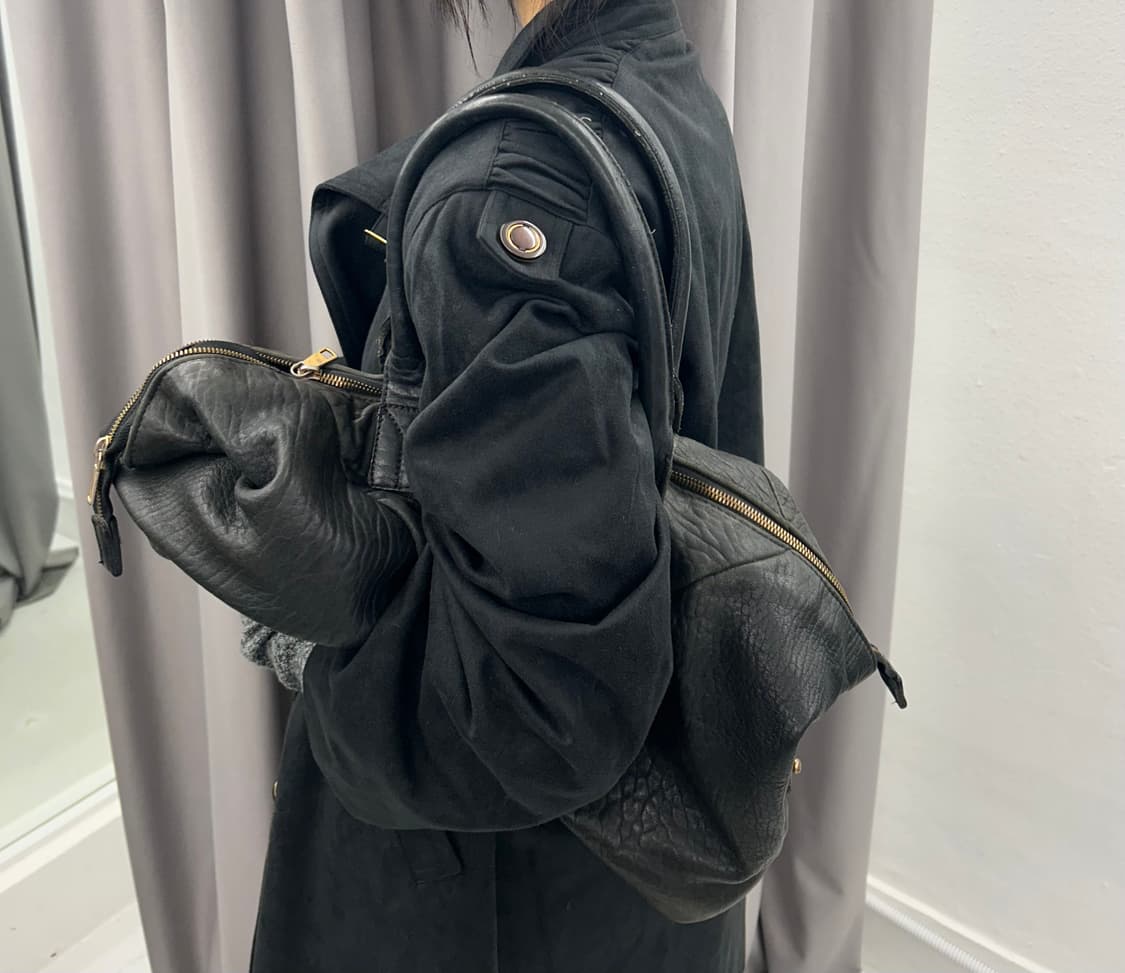 블랙 투웨이 레더백 상품이미지5