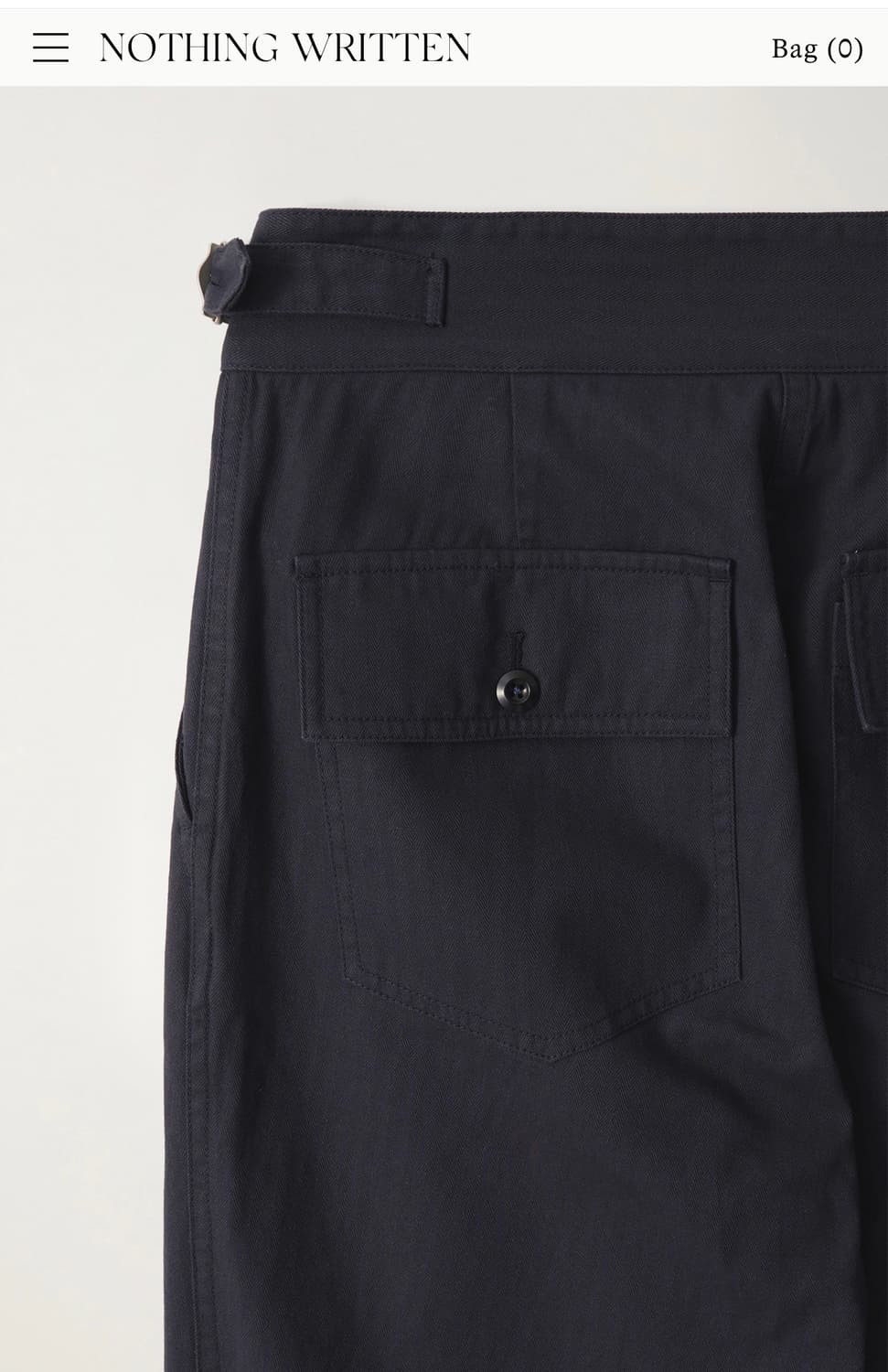낫띵리튼 Herringbone pleated trouser 팬츠 네이비 상품이미지4