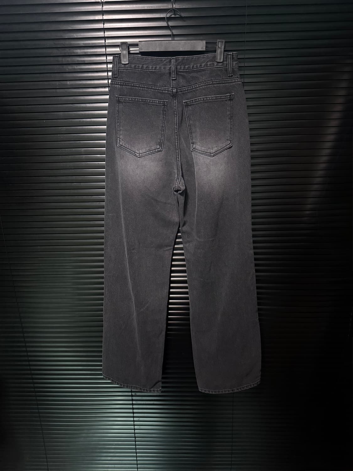 미드나잇무브 찢청 디스트로이드진 와이드 흑청 데님 M 27 블랙 워싱 상품이미지4