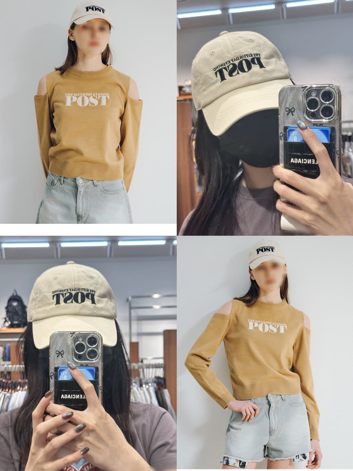 라이트 베이지 레터링  더새터데이이브닝포스트 볼캡 모자 상품이미지2