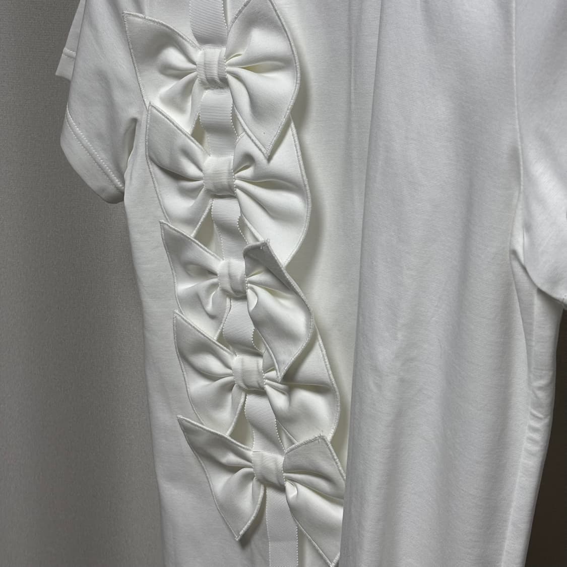 s) 꼼데가르송 noir kei ninomiya 리본 반팔 티셔츠 상품이미지2