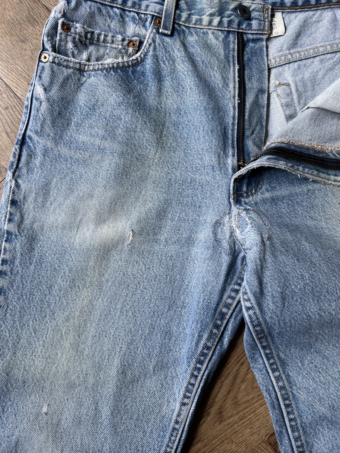 [35]90s 리바이스 517 Made in USA 빈티지 워싱 플레어진 상품이미지4