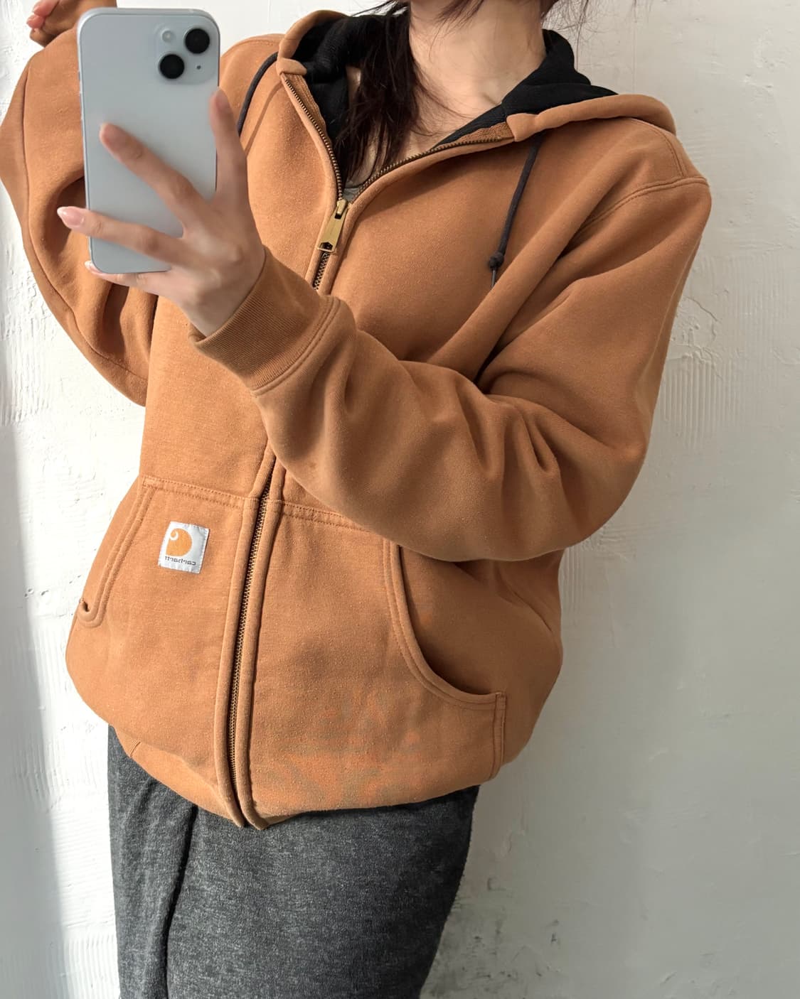 Carhartt 칼하트 써멀 된장 컬러 후드집업 상품이미지1