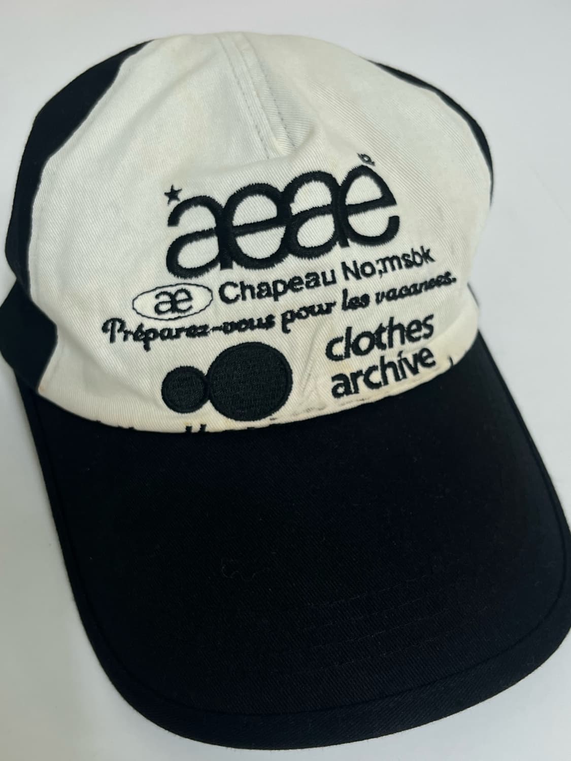 aeae 웹 로고 투톤 볼캡 모자 블랙/화이트 상품이미지1