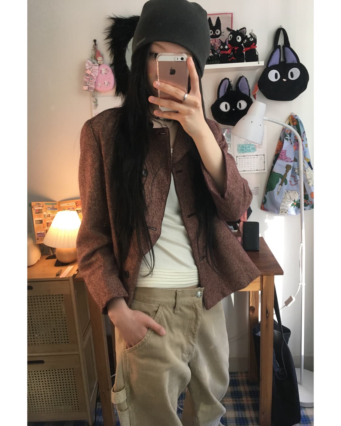 vintage autumn mood double coat brick 상품이미지1