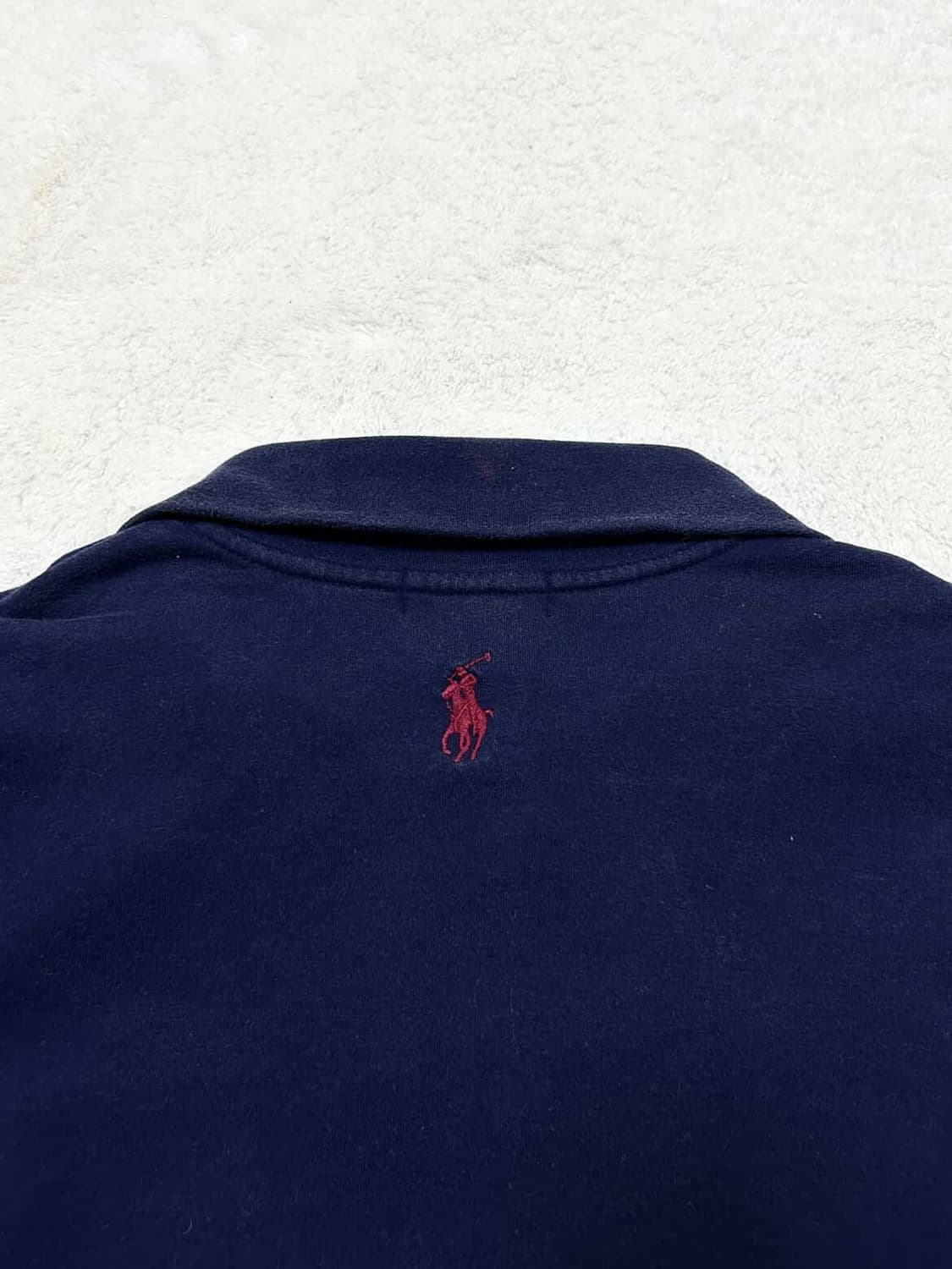 폴로 네이비 배색 코튼 반집업 상품이미지10