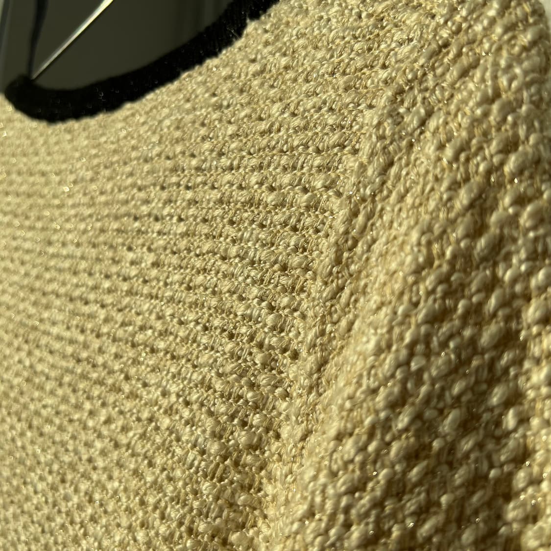 ROPE 라이트옐로우 트위드 진주버튼 부클레 가디건 M 상품이미지9