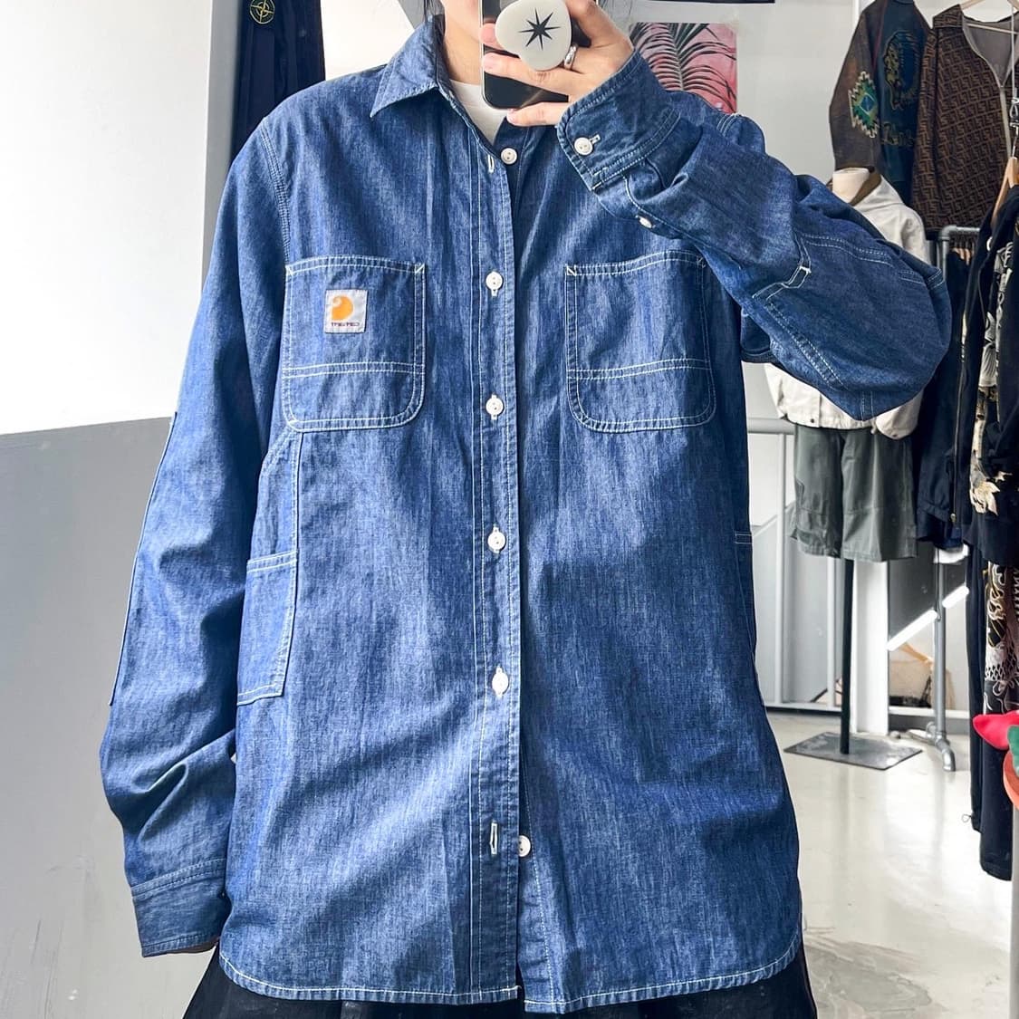 칼하트 L/S 모토 샴브레이 셔츠 상품이미지1