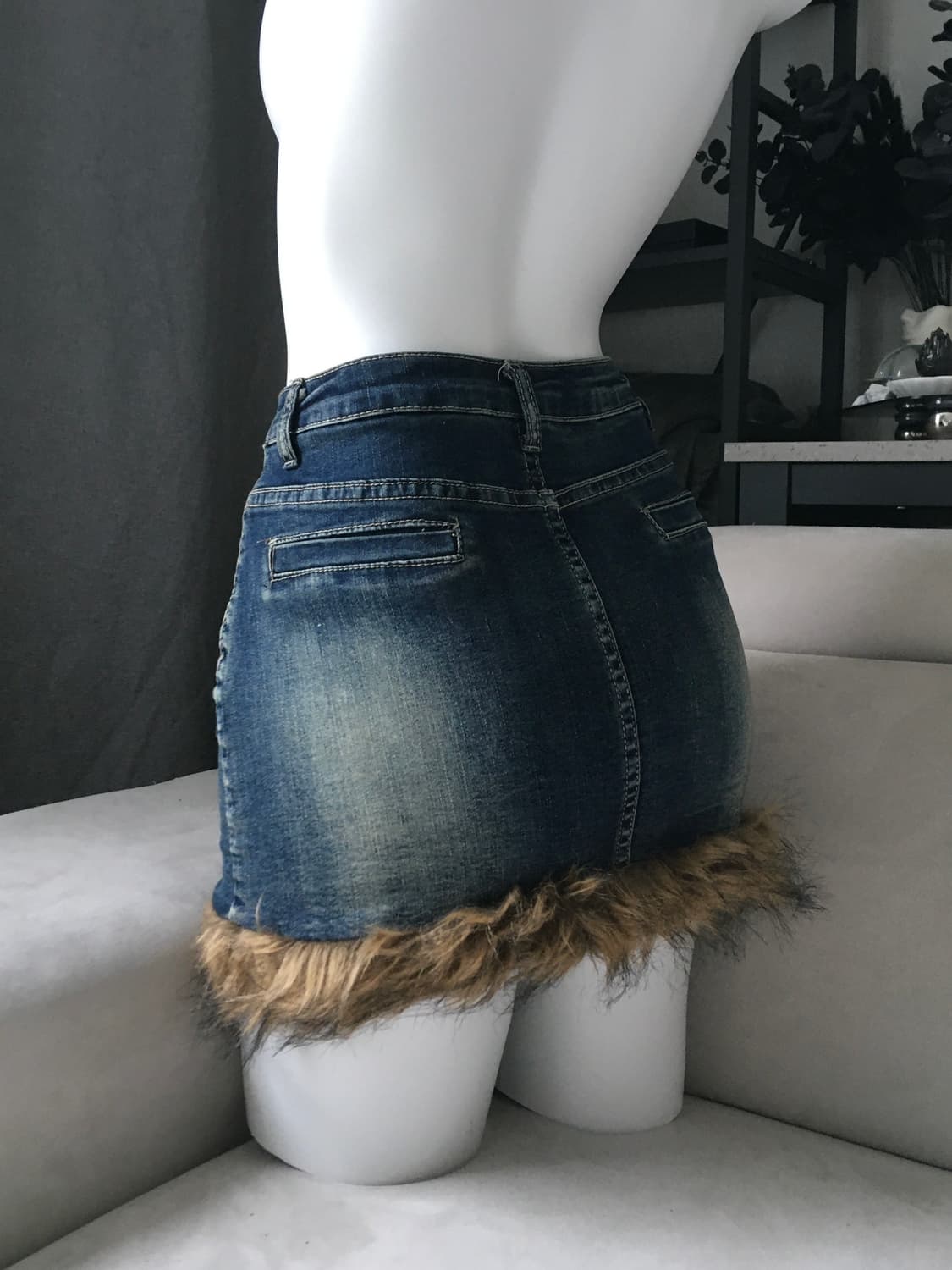 ༒ furry denim skirt 상품이미지2
