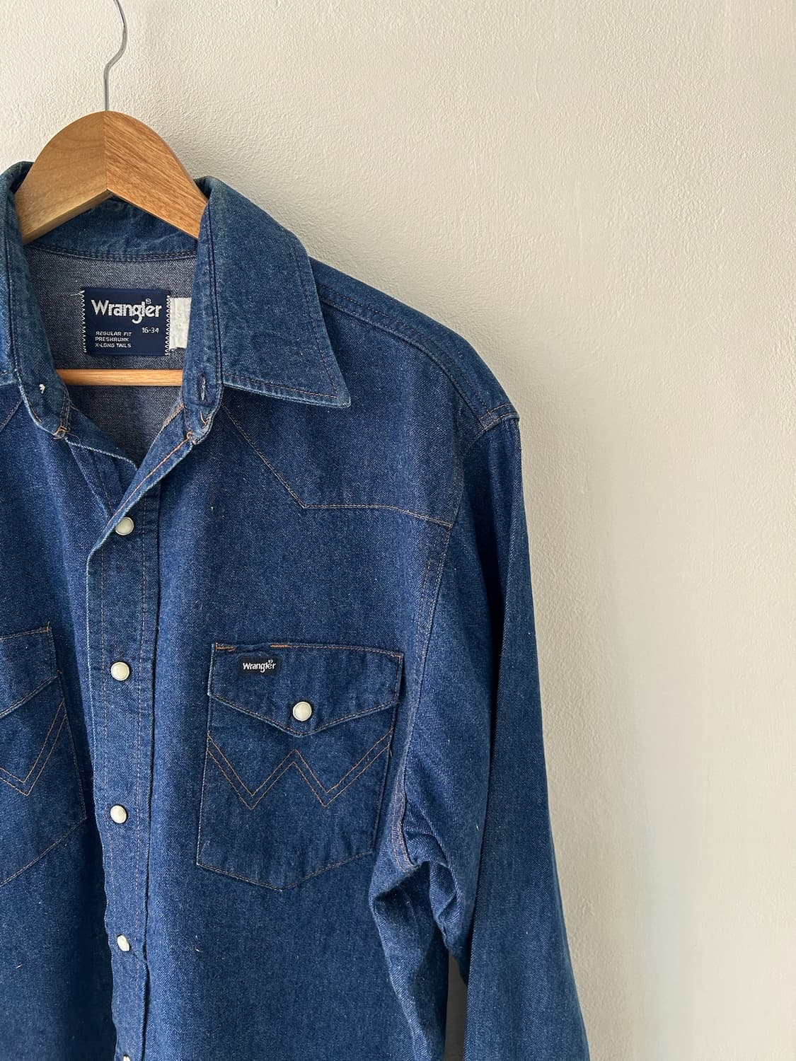 90s vtg WRangler Denim Western shirt. 상품이미지2