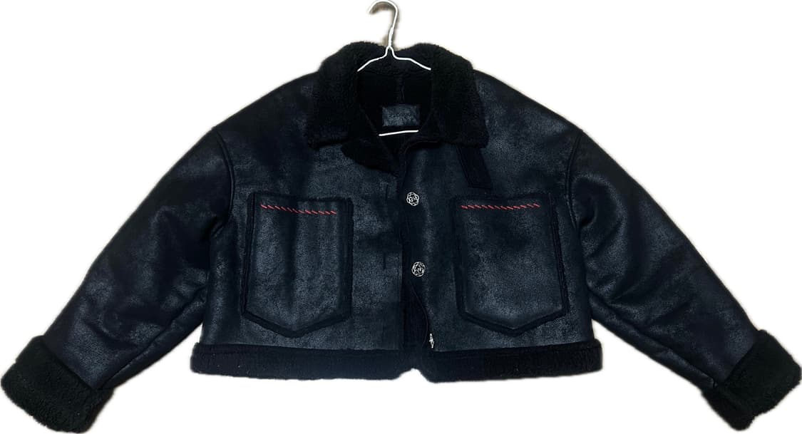 김아홉 스웨이드 무스탕 블랙 (희귀매물✨) 상품이미지5