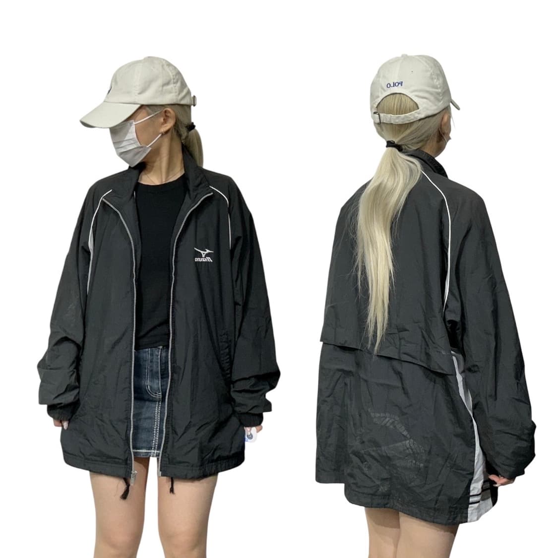 미즈노 블랙 올드스쿨 오버핏 트랙 자켓 L 상품이미지1