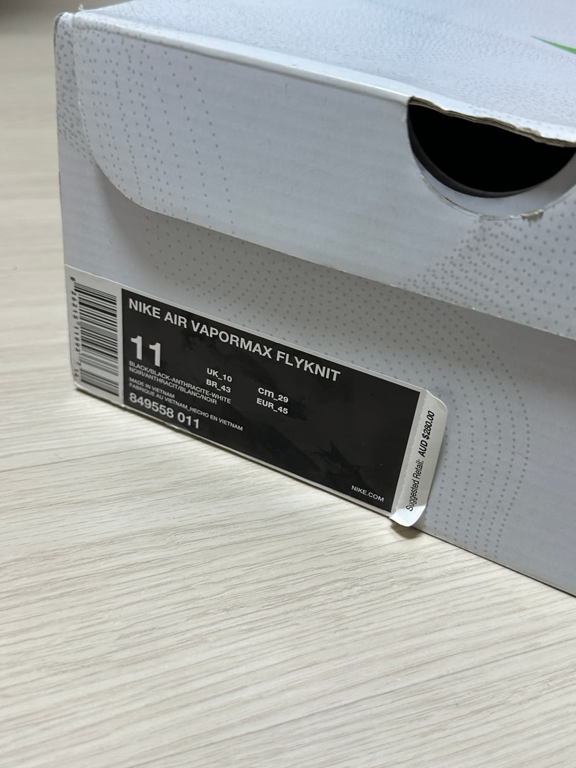 베이퍼맥스 플라이니트 트리플블랙 OG 290 상품이미지7