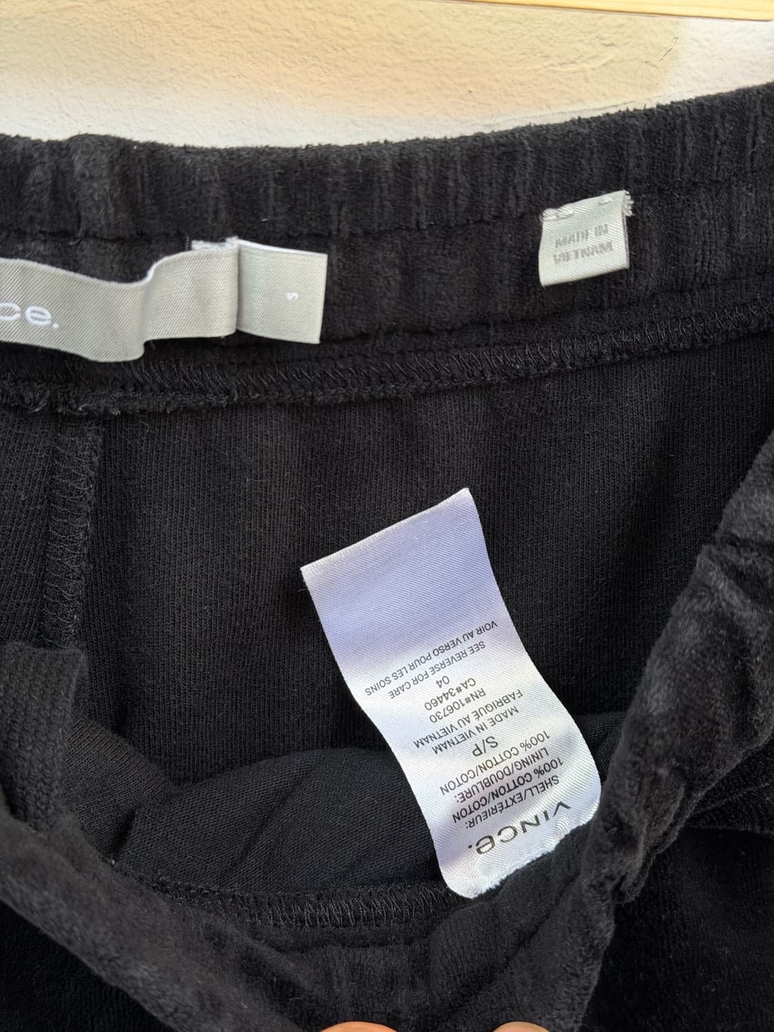 Vince 빈스 벨벳 밴딩 와이드 팬츠 블랙 S 상품이미지5