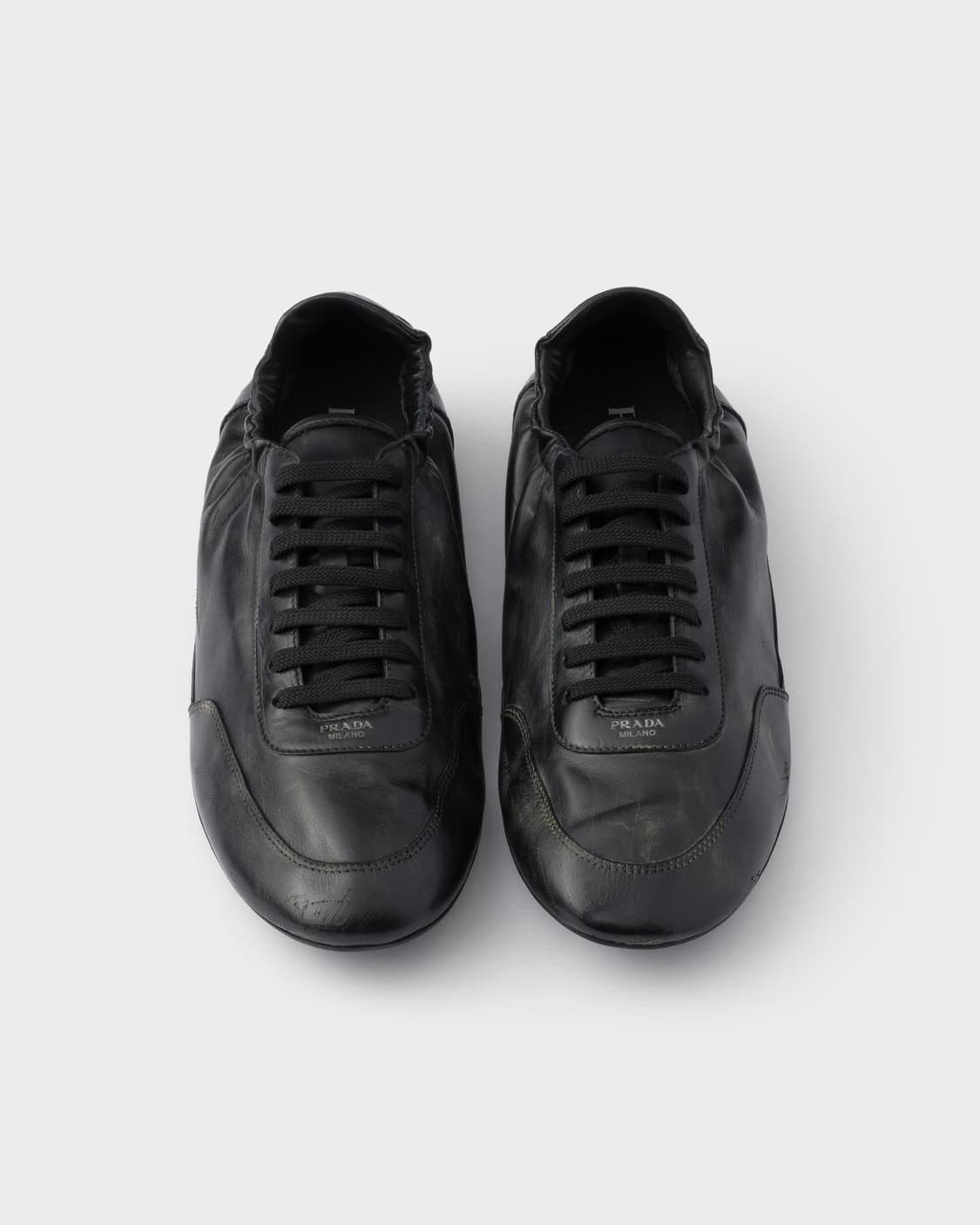 [7.5] 프라다 컬랩스 레더 스니커즈 블랙 상품이미지1