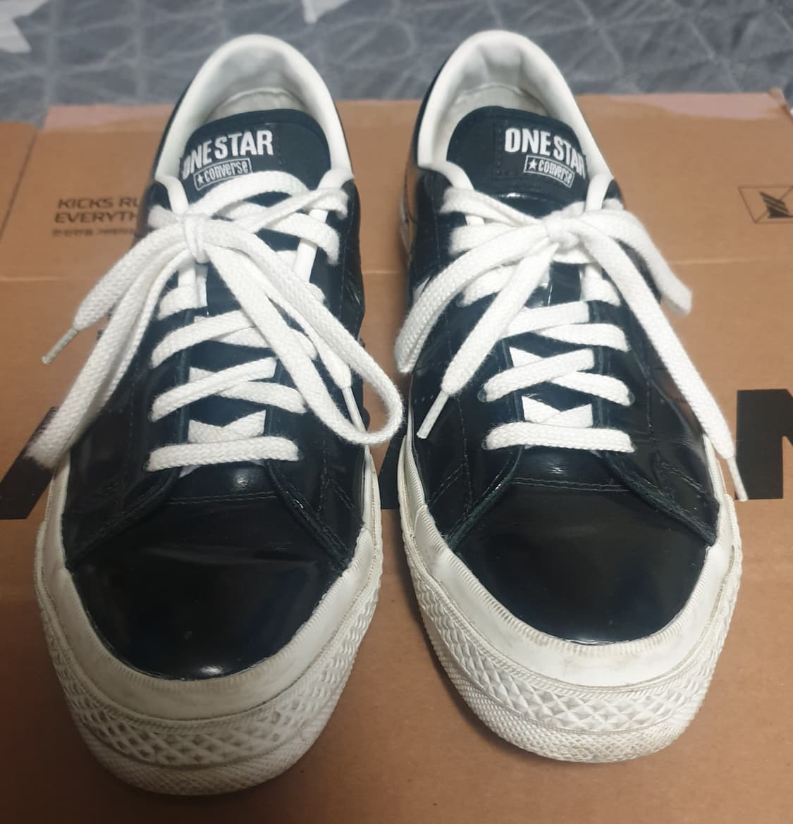 컨버스 원스타 로우 한별 레더 스니커즈 블랙 (250) 상품이미지4