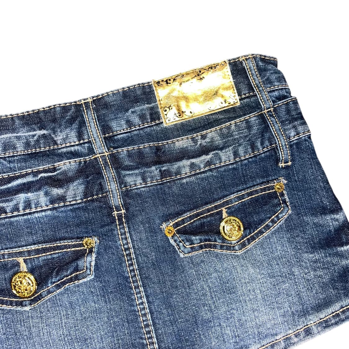 CECIL McBEE 세실맥비 금장단추 데님 스커트 팬츠 갸루y2k펑크 상품이미지4