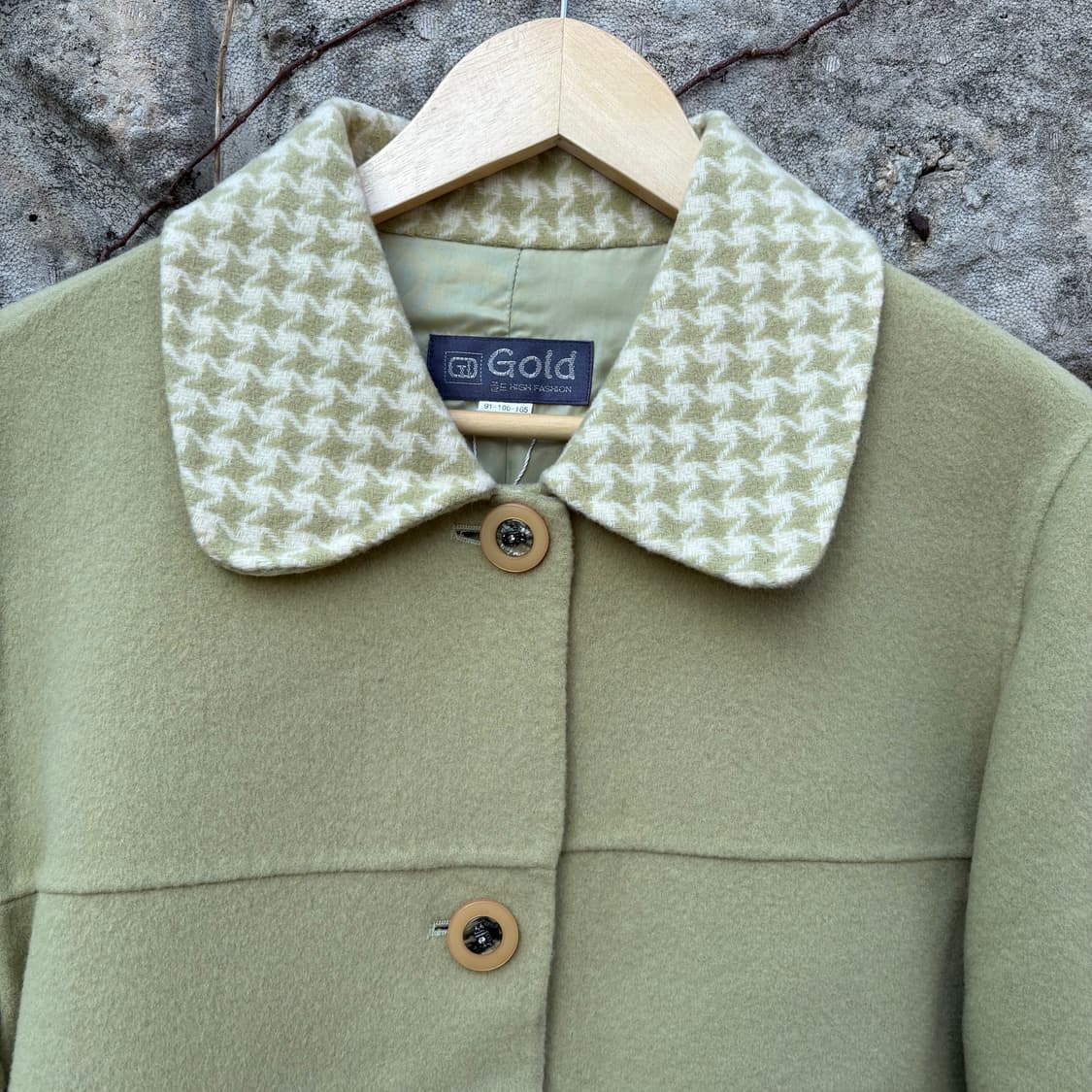 아메카지 모리 깅엄 체크 카라 포인트 핸드메이드 오버핏 빈티지 자켓 코트 상품이미지3