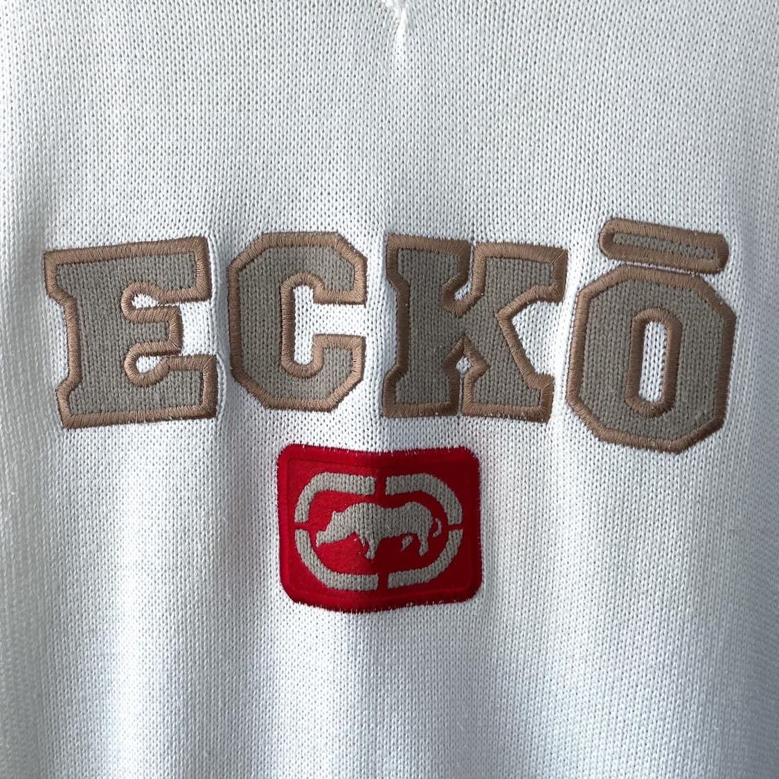 에코 빅스펠아웃 오버사이즈 크림색 코튼 니트 베스트 상품이미지4